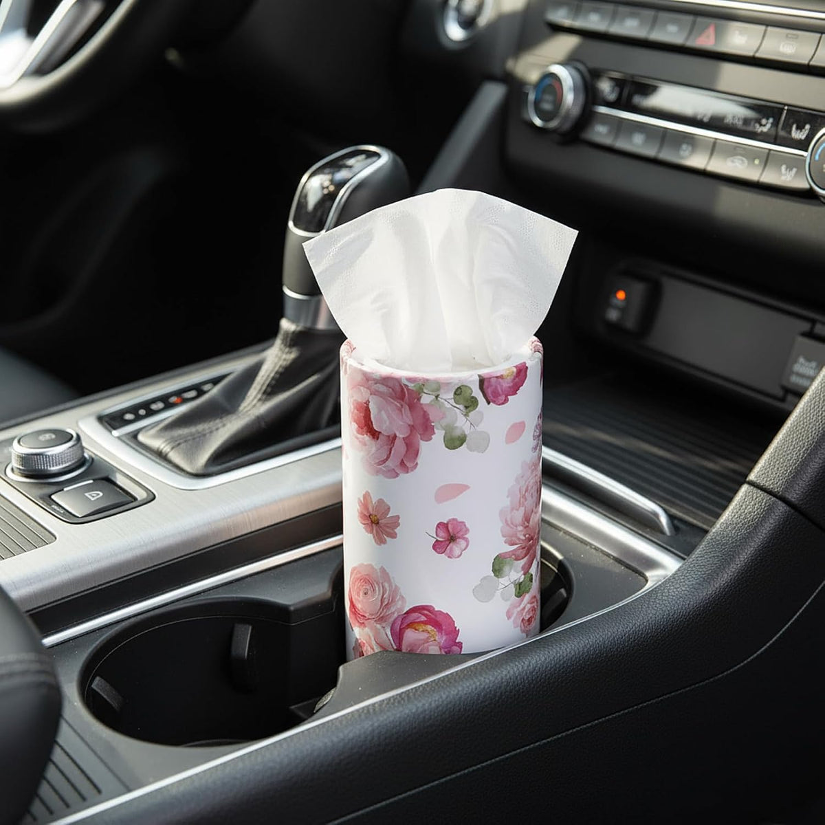 Ctosree 6 Pack Car Tissue Holder 300 Sheets Floral Tubes,Pink,White