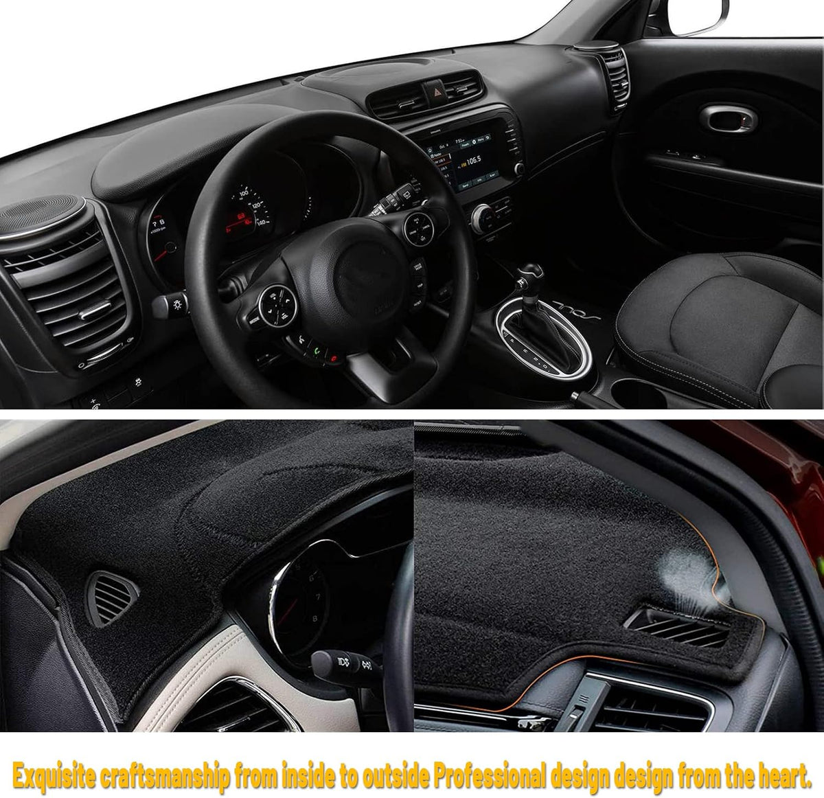 Dashboard Dash Board Cover Mat Pad Carpet Non-Slip Custom Compatible with Kia Soul 2014-2019 Protector Sun Shield