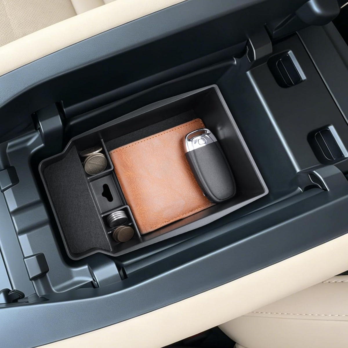2026 CX-5 Center Console Organizer for Mazda CX-5 (2.5 S/2.5 S Select/2.5 S Preferred/2.5 S Premium Plus), Durable ABS Plastic &Silent Flocking Console Tray Insert 2026 CX-5 Accessories
