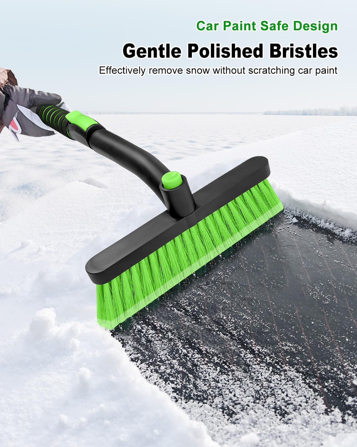 SEAAES Ice Scraper with Snow Brush for Car Windshield
