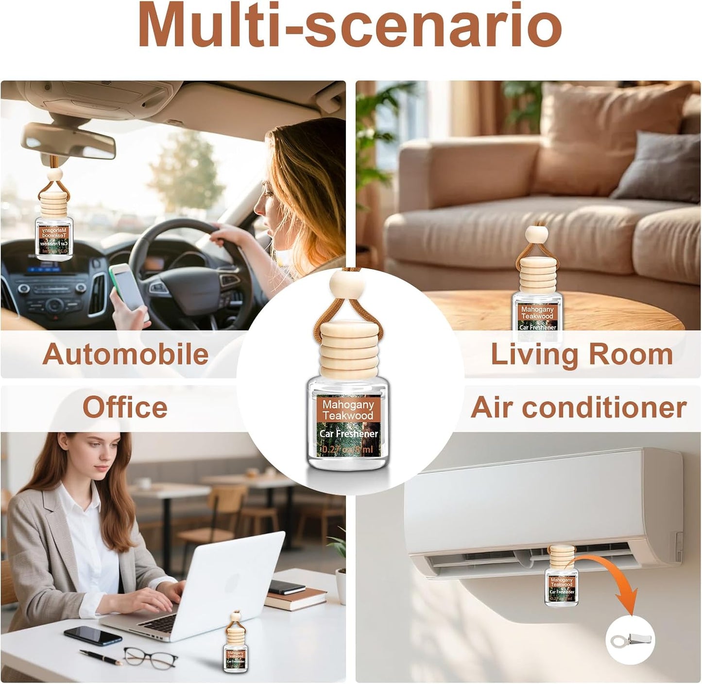 Air Freshener Diffuser, Hanging Air Fragrance Essential Oil Diffuser, Car Scents Accessories Cute Car Interior Decor,Car Air Fresheners for Women & Men Gift Cologne Aromatherapy Oil (Black ice B)