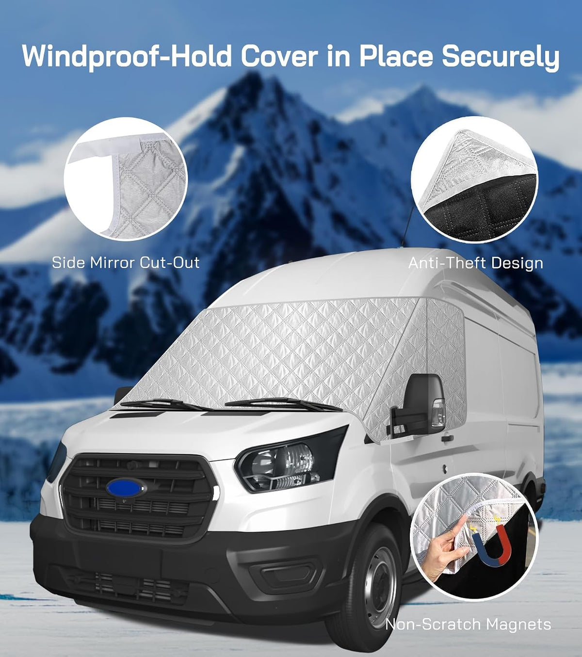 VANNCAMP Exterior Windshield Cover for Ford Transit 2015-2026