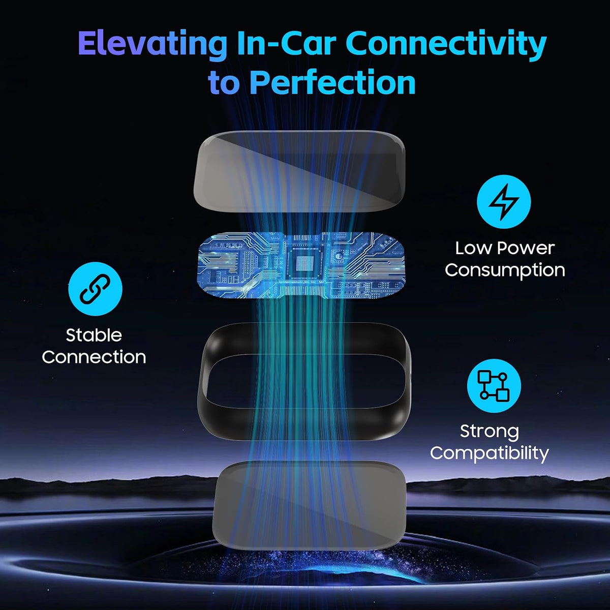 Wireless CarPlay Adapter for Apple iPhone, Convert Wired CarPlay to Wireless, Mini Car Play Dongle w/Plug & Play Bluetooth Connection, 2 USB-A to Type-C Converter for More Car Types (Black, Medium)