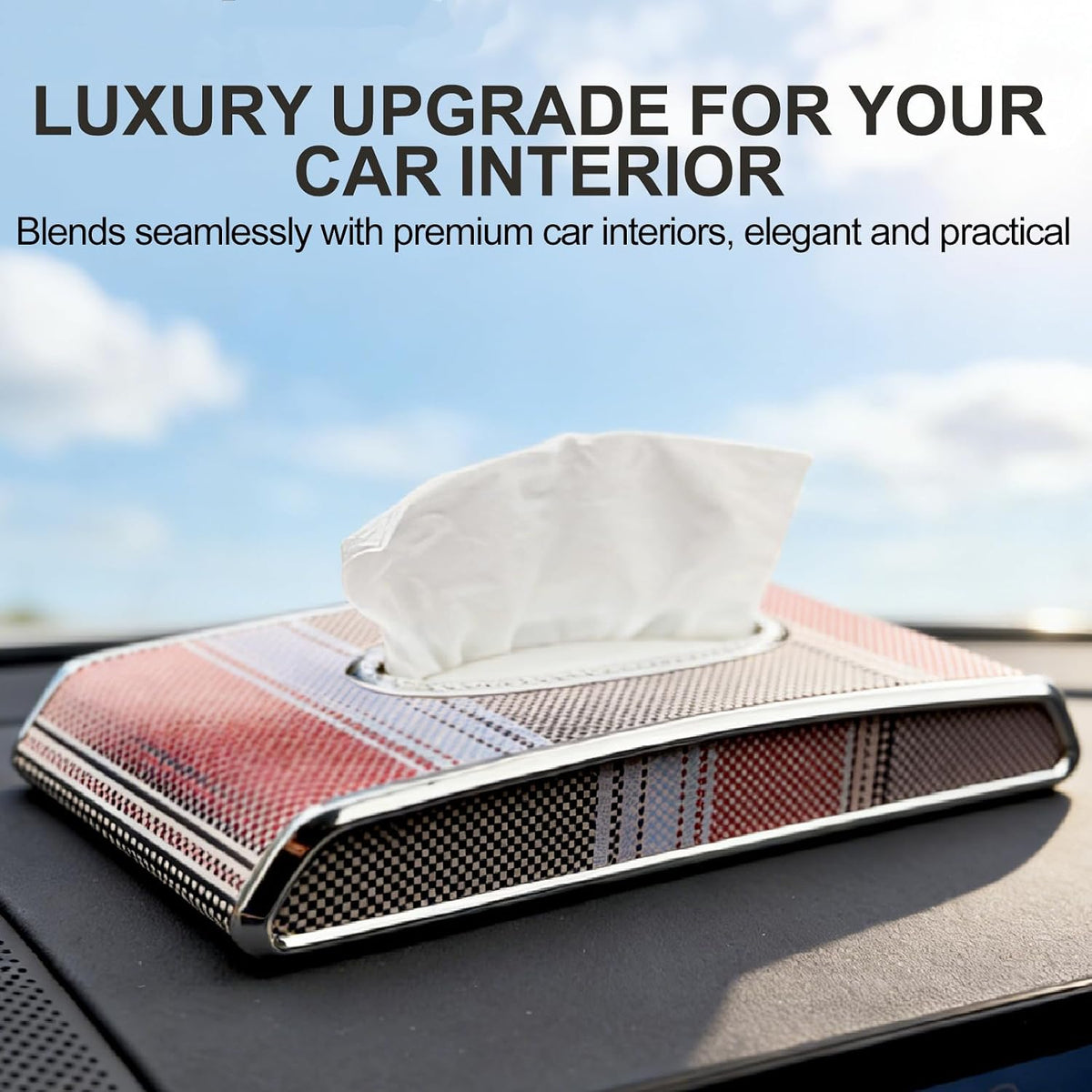 Car Tissue Holder, Flat Tissue Box for Car, Napkin Organizer