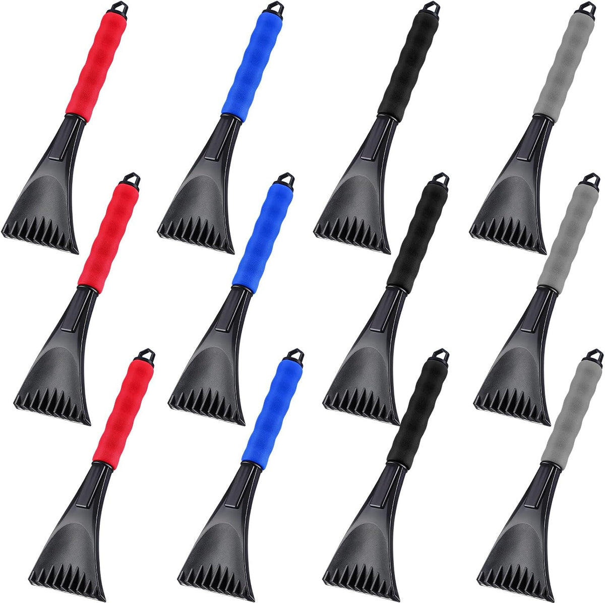 Frienda 4 Pack Ice Scraper for Car Windshield with Foam Handle Snow Tool
