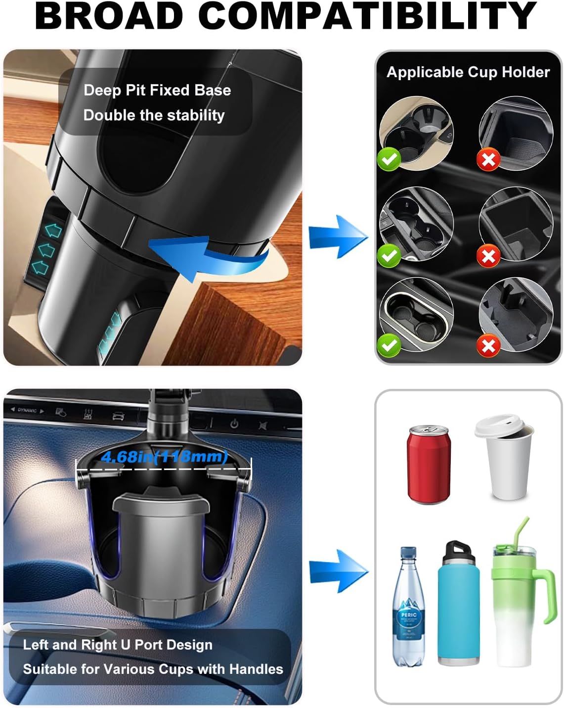 Magnetic Phone Holders for Your Car Cup Holder & Air Vent-2 Packs