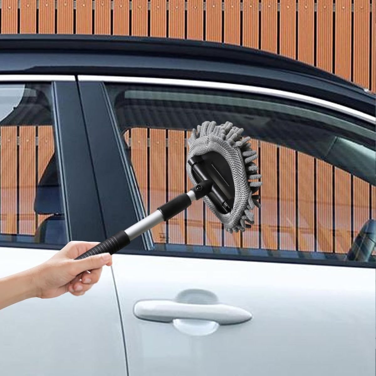 Window Cleaner Tool - Glass Wiper, Windshield Washer | Extendable Auto Cleaning Accessory, Shower Door Scrubber with Ergonomic Handle for Fast streaksfree Shine in Homes, Bathrooms, or Car Interiors
