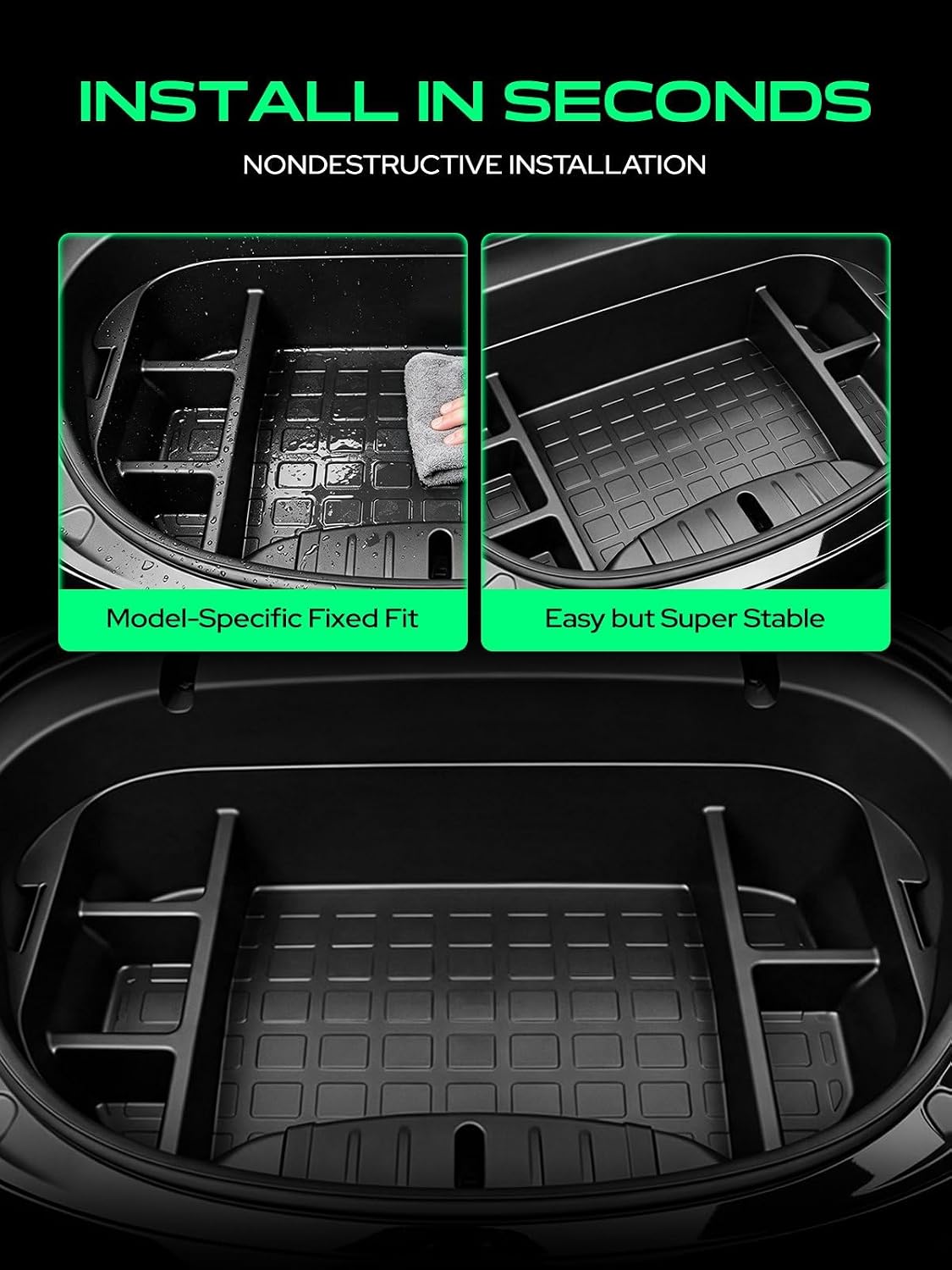 YHTAUTO Front Trunk Organizer for Tesla Model 3 2020 2019 2018 2017
