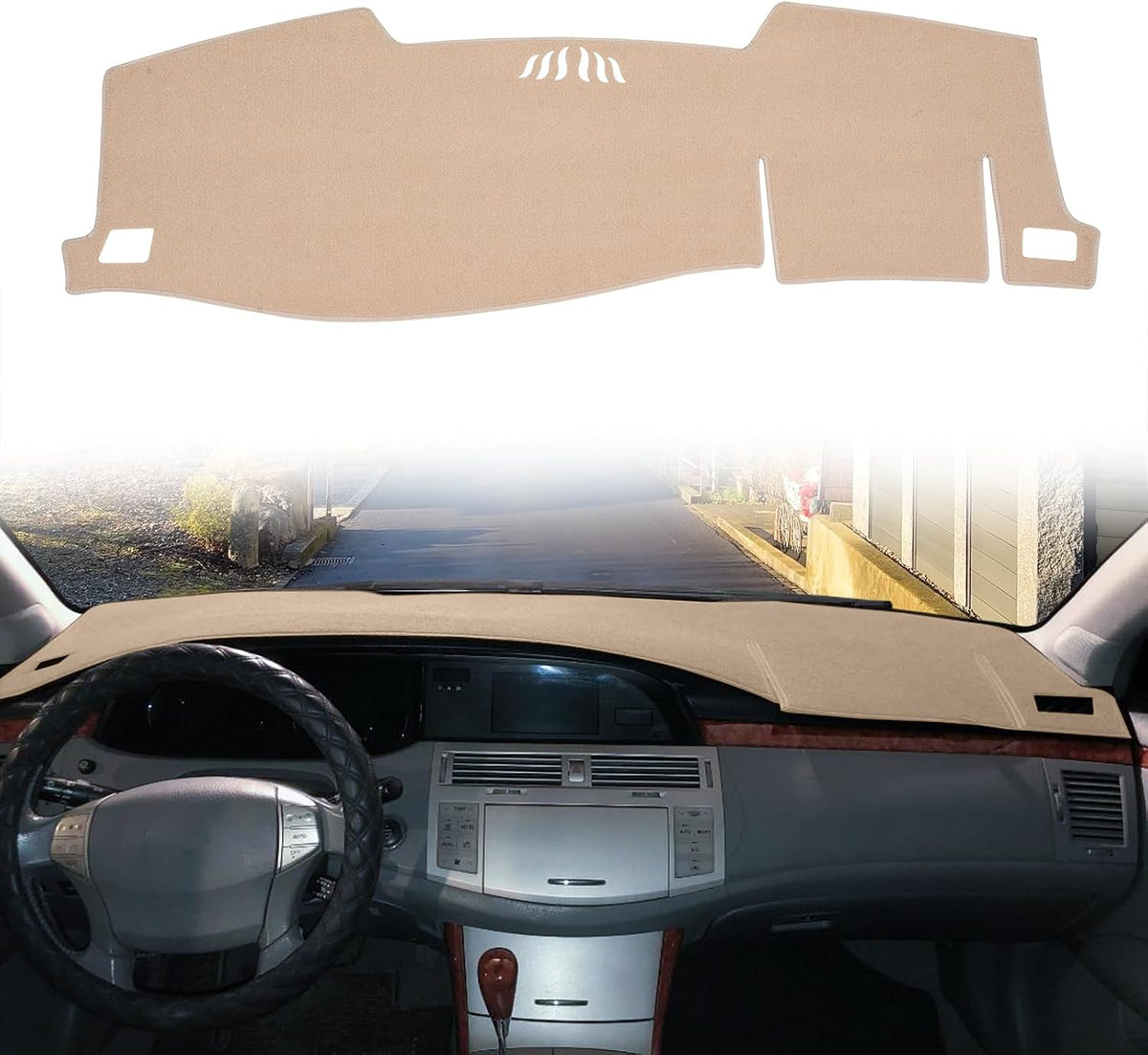 Dashboard Cover Dash Cover Mat Pad Custom Fit for Toyota Avalon 2005 2006 2007 2008 2009 2010 with Cutout for Speaker (Black)