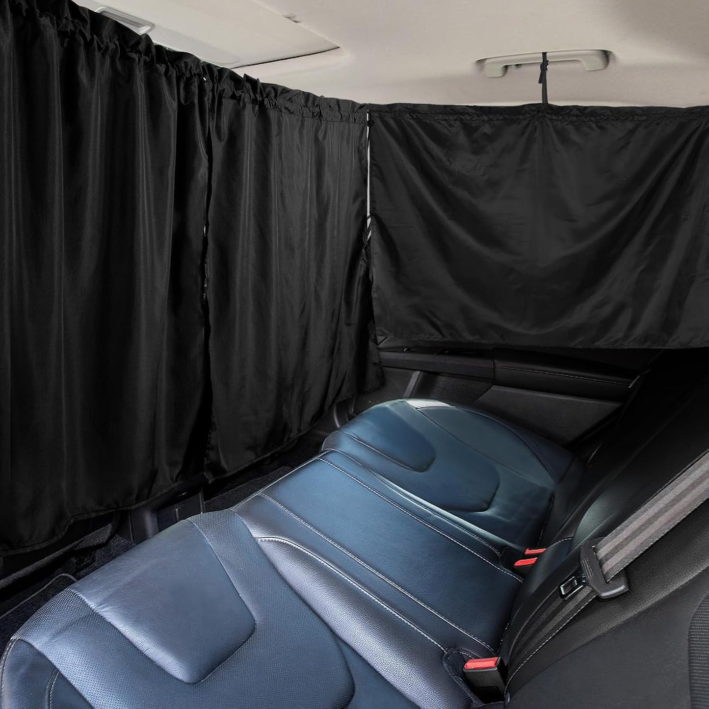 PAMASE Set of 3 Car Window Shades - 95% Light Blocking Sunshades, 1 Privacy Divider Curtains & 2 Side Window Covers, Wide Sedan SUV Accessories for Kids Baby Travel Camping Nap Sleeping