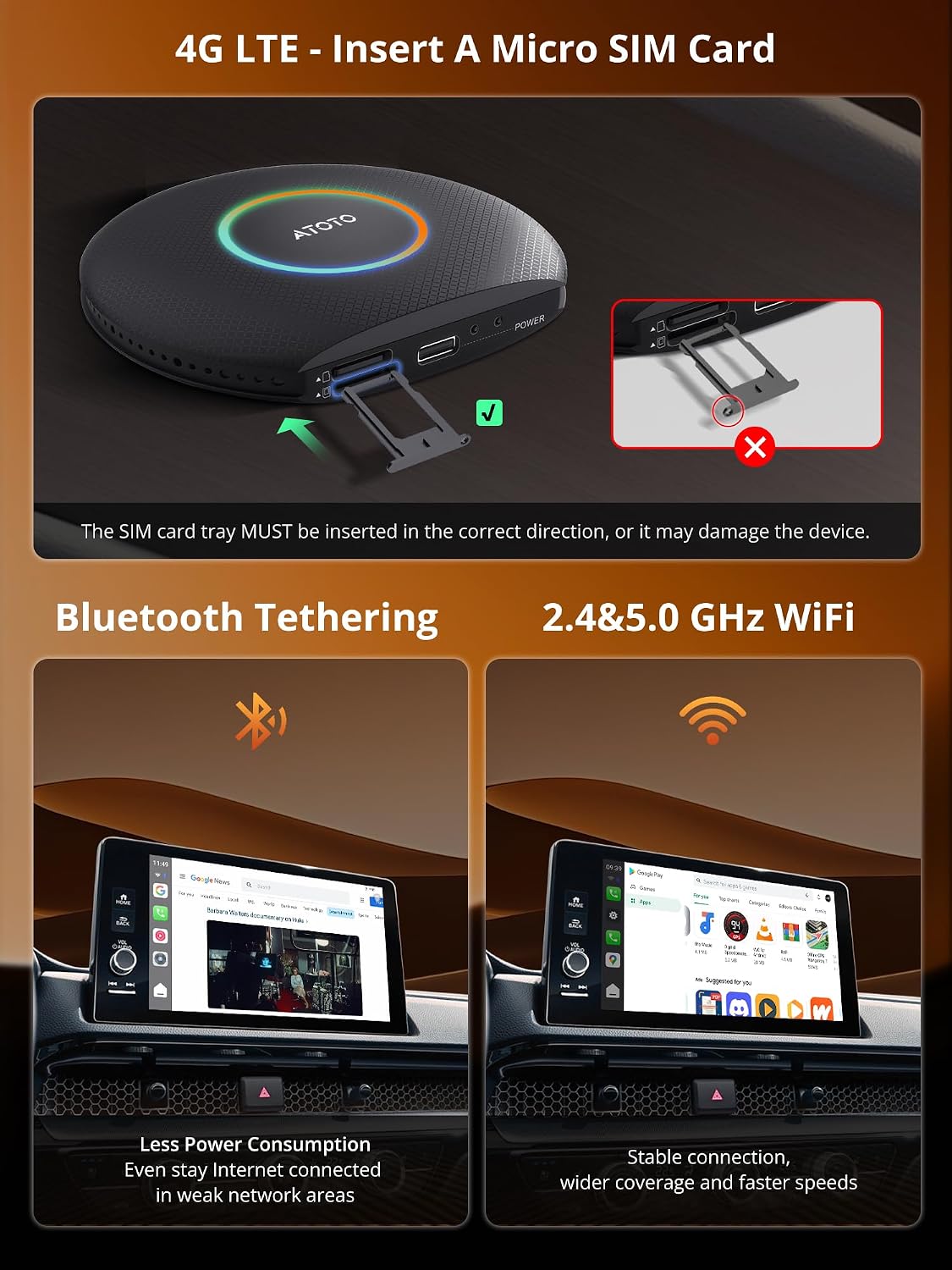 AI Box Carplay, Car Play/Android Auto Wireless Adapter, Magic Box Supports for Netflix/YouTube/TikTok, DriveChat AI Smart Box with GPS/Dual Bluetooth
