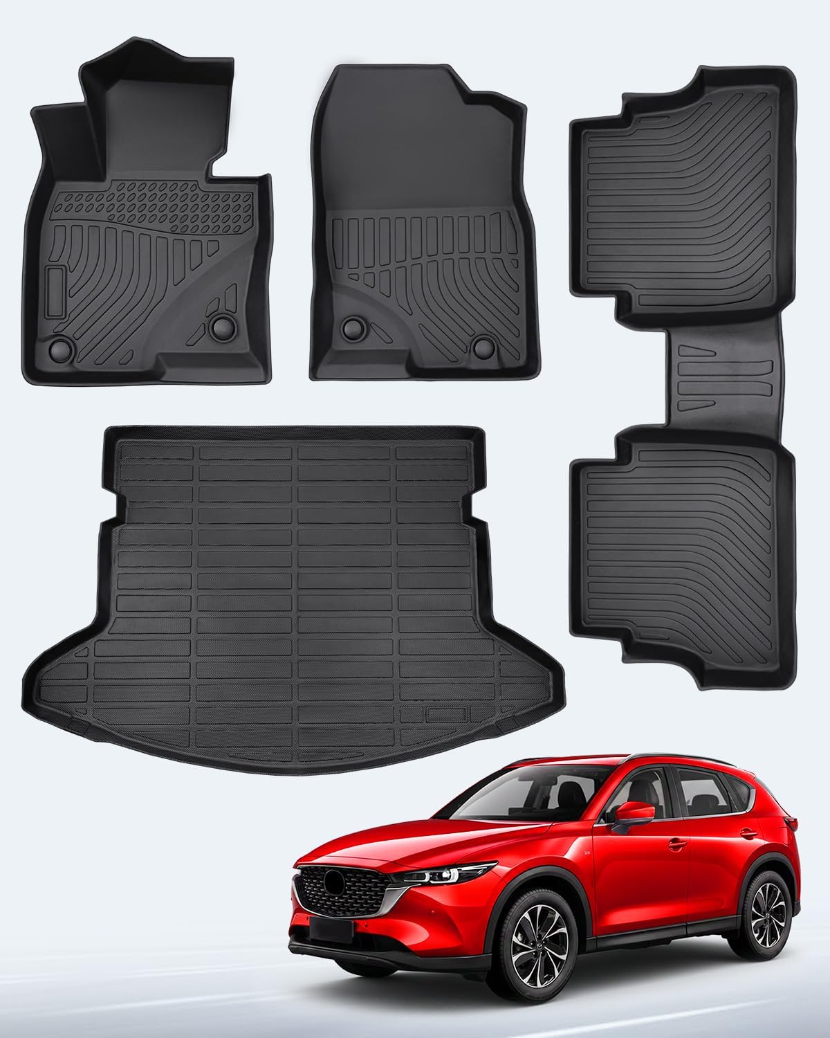 Floor Mats for Mazda CX5 2017-2025 Front Rear Cargo 4 PCS