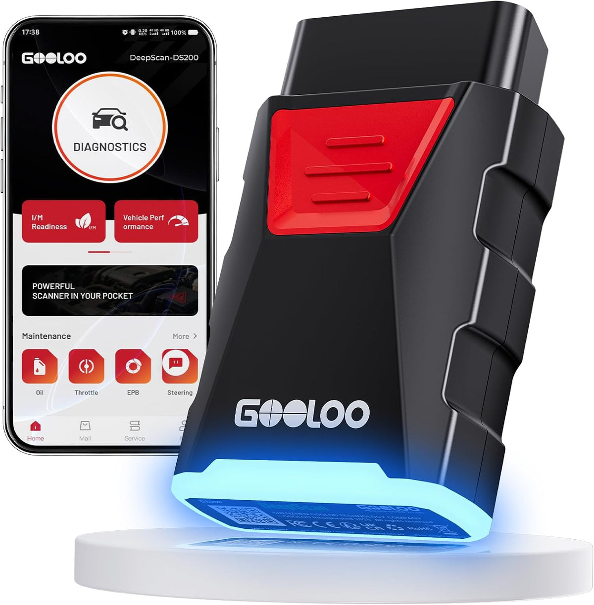 GOOLOO DS200 OBD2 Scanner, Bi-Directional Diagnostic Tool for 1996+ Vehicle