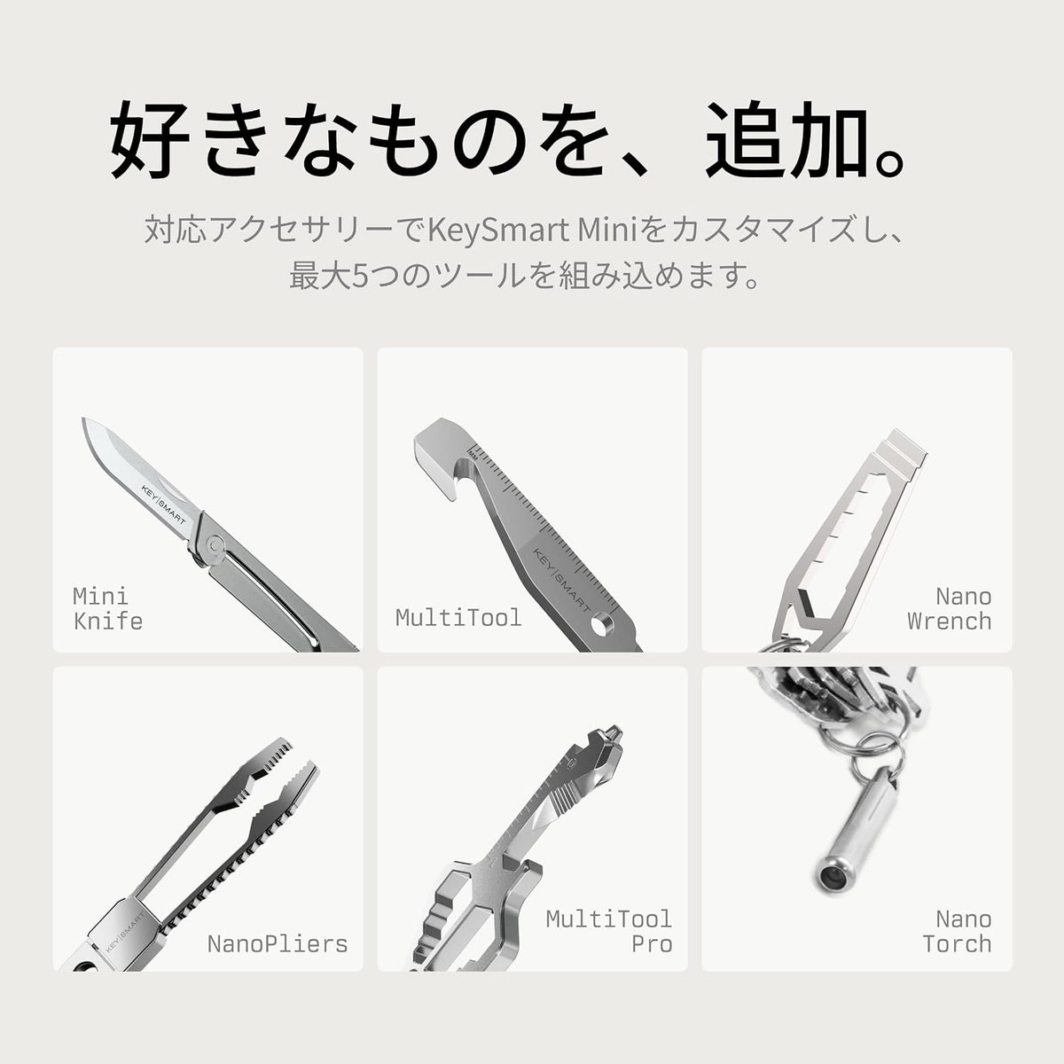 KeySmart Mini - Keychain Key Holder - Compact Key Organizer for Key Chain, Clutter-Free Minimalist Compact EDC Key Chains