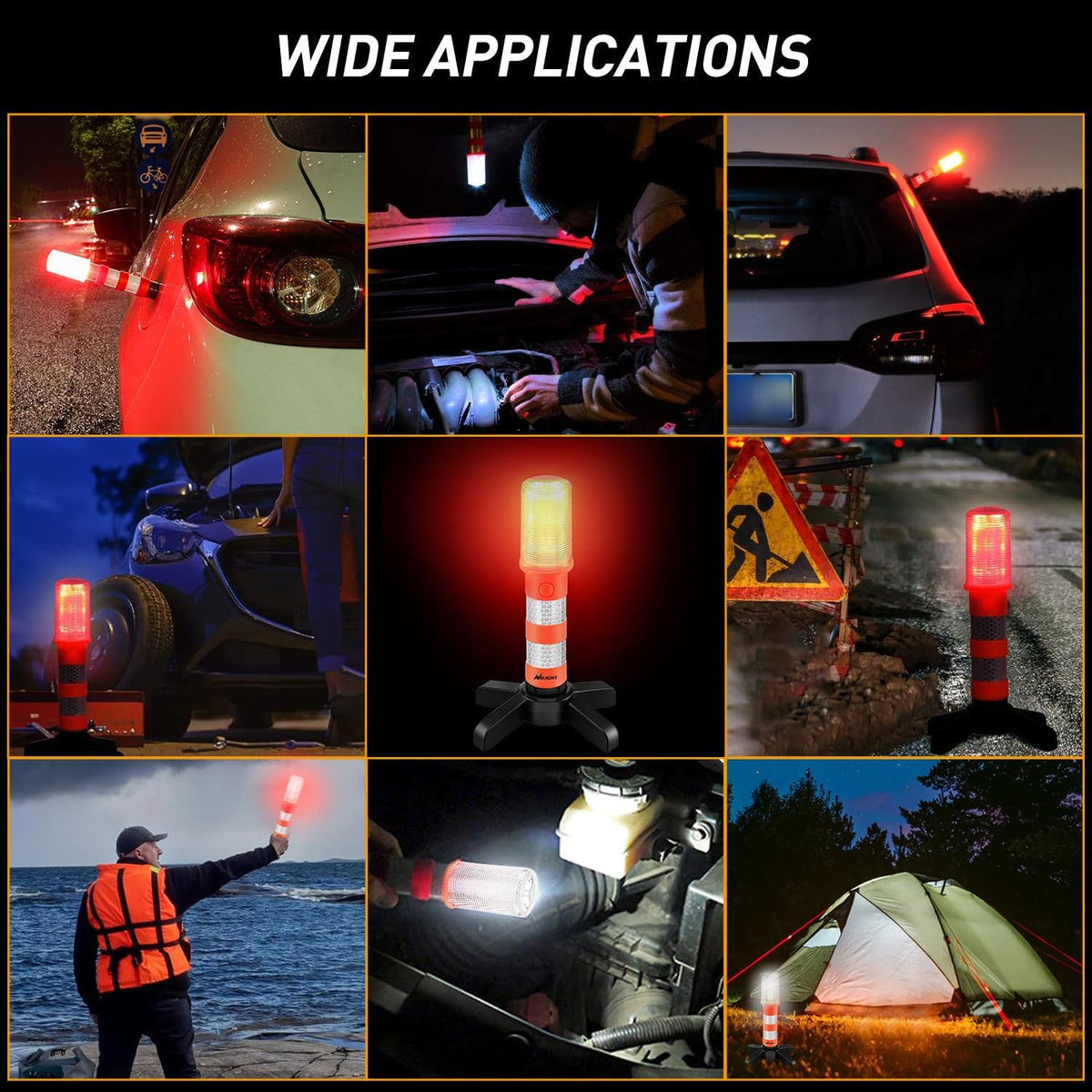 Nilight LED Emergency Roadside Lights for Car, Safety Strobe Lights-2 Pack