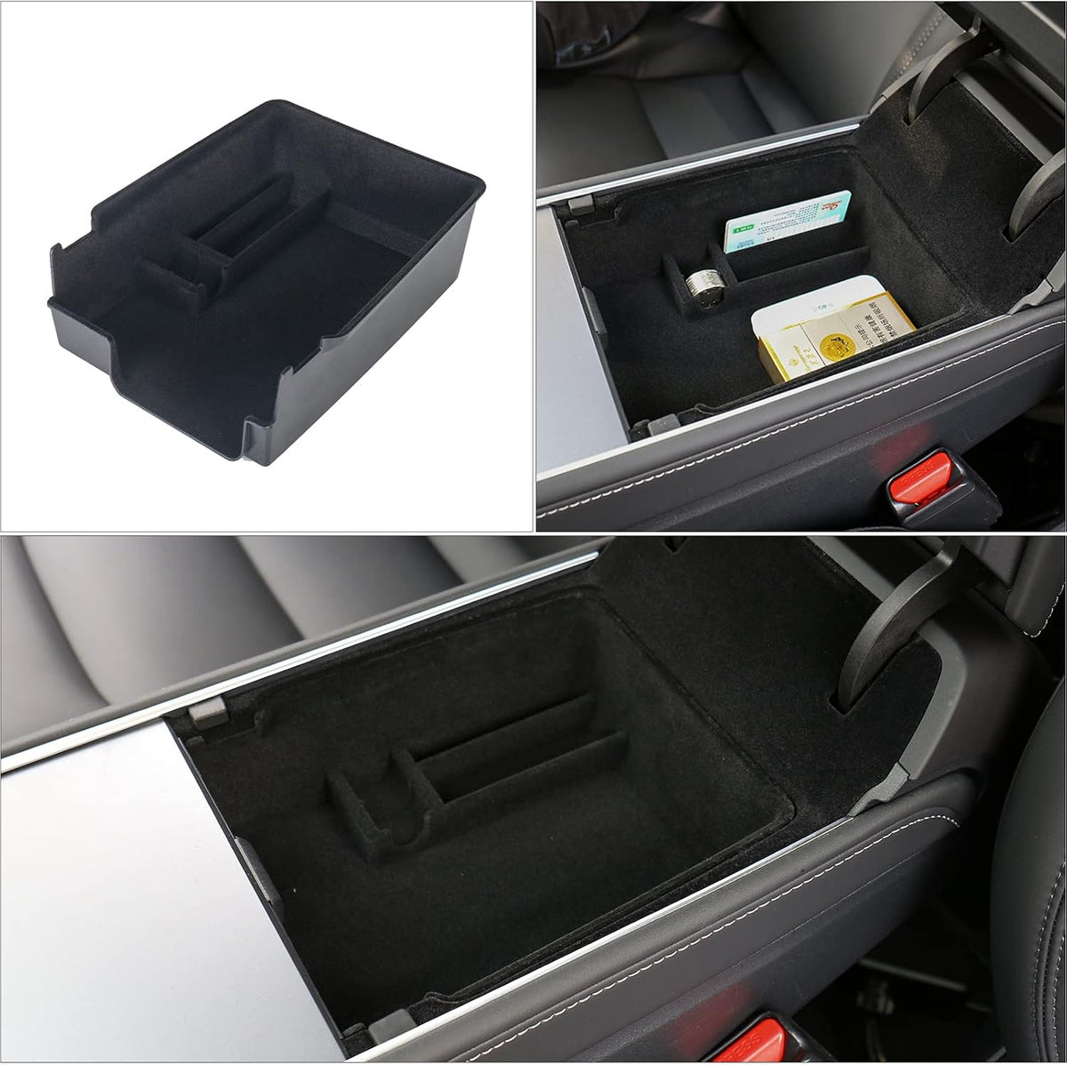 3PC Console Organizer Set for 21-23 Tesla Model 3, 21-24 Model Y