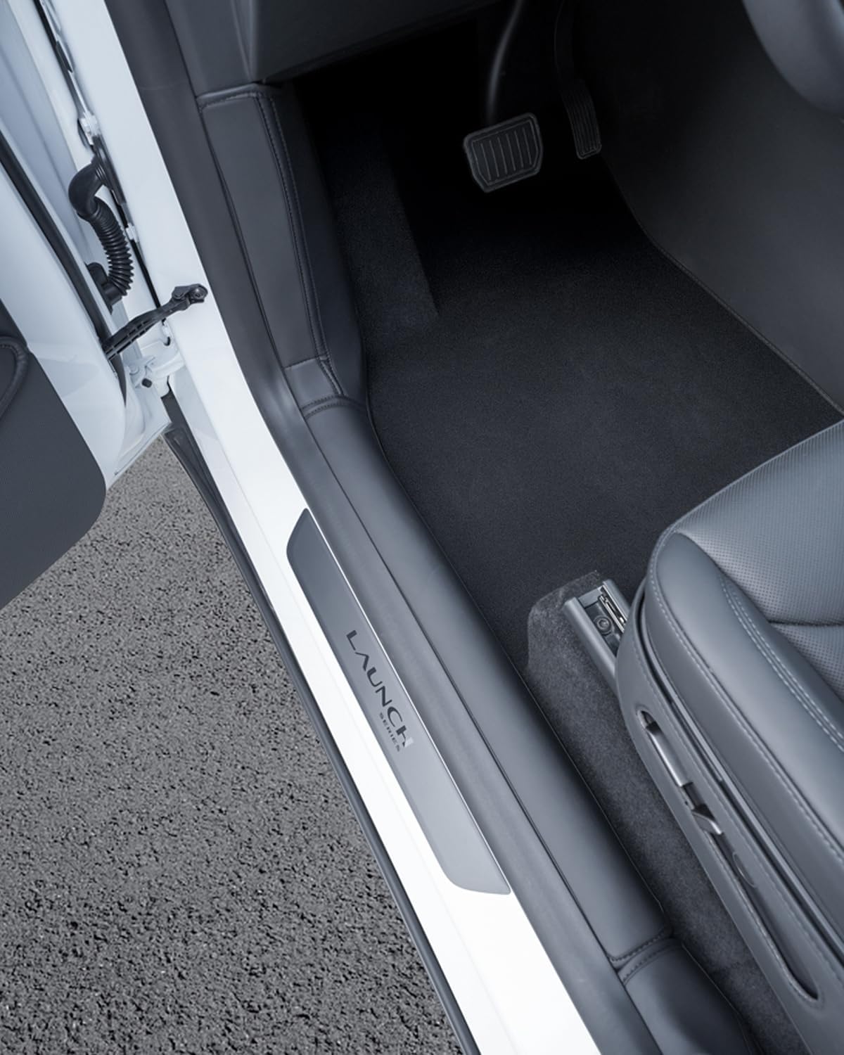 Model Y Juniper Door Sill Protector, 5 Seater Leather Fabric Door Sill Protector Model Y, Front and Rear Door Plus B Pillow Full Protection Door Entry Guards Accessories Set of 6