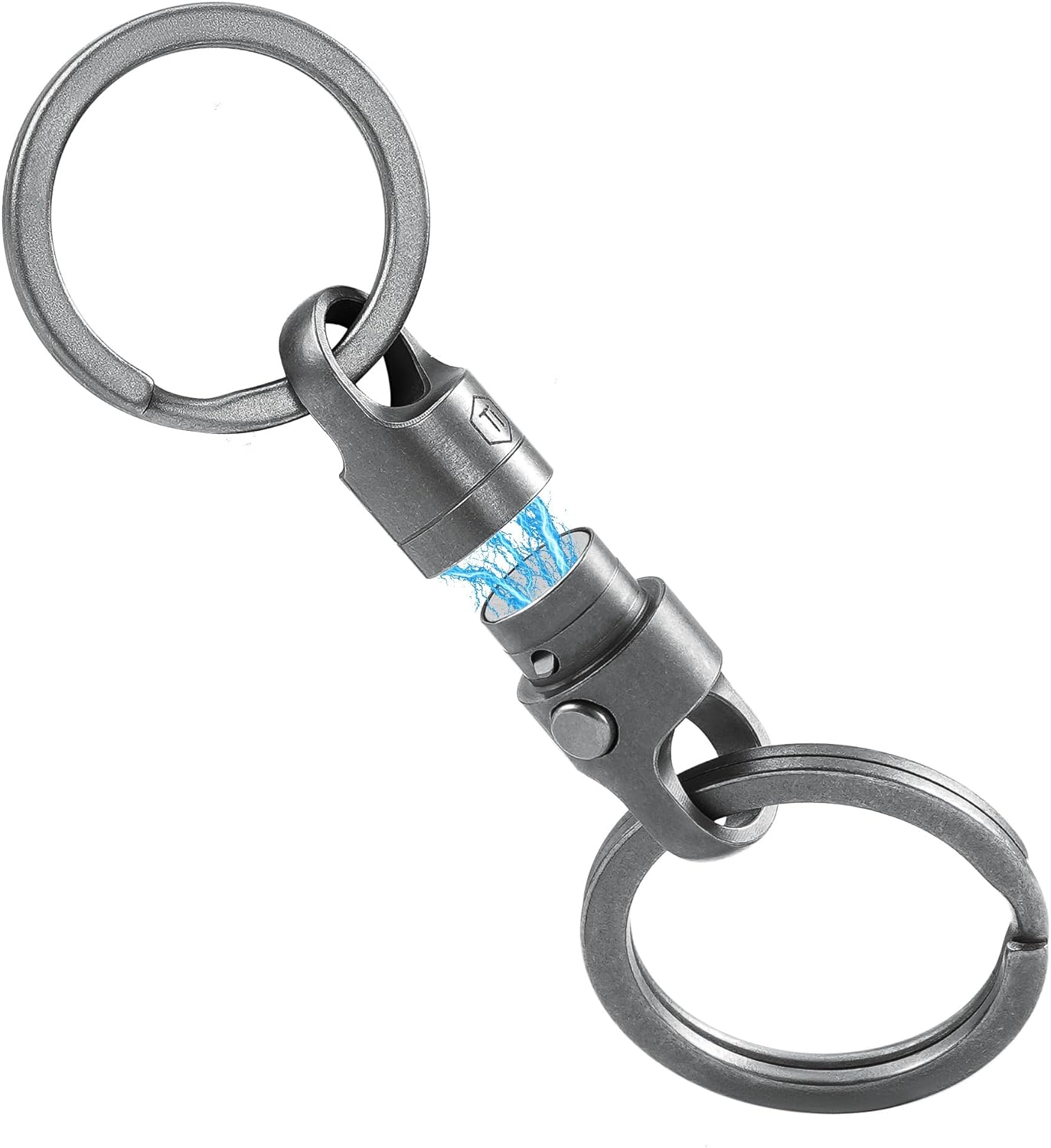 KeyUnity Titanium Magnetic Quick Release Keychain, One-Hand Detachable Connector for Car Keys, USB Drives and EDC, Gear, KA62 Compact-1 Pack