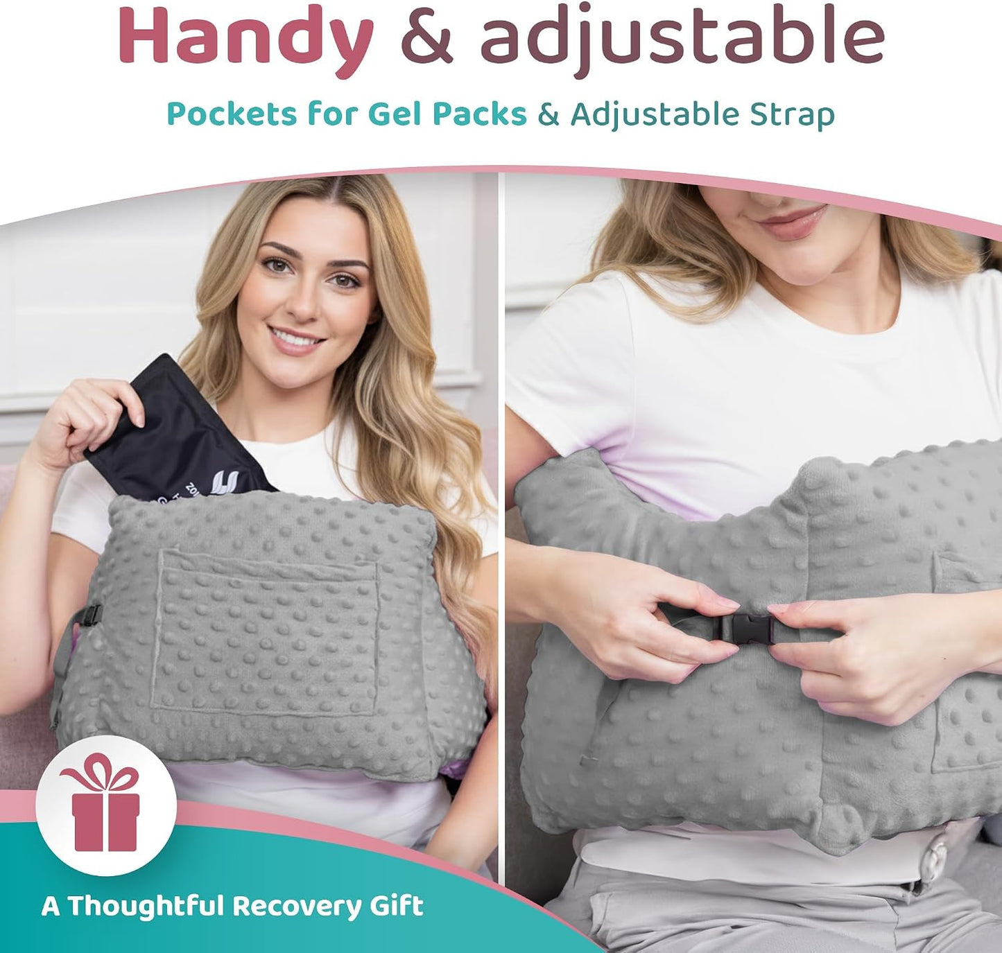 Zomaple Post Mastectomy Pillow Post Surgery – Post-Op Essentials, Breast Augmentation/Reduction & Mastectomy Recovery Supplies – Washable Cover for Comfort & Support