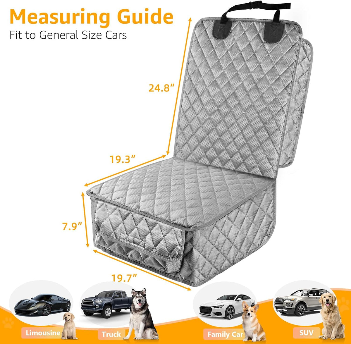 PETICON Waterproof Front Seat Car Cover, Full Protection Dog Car Seat Cover