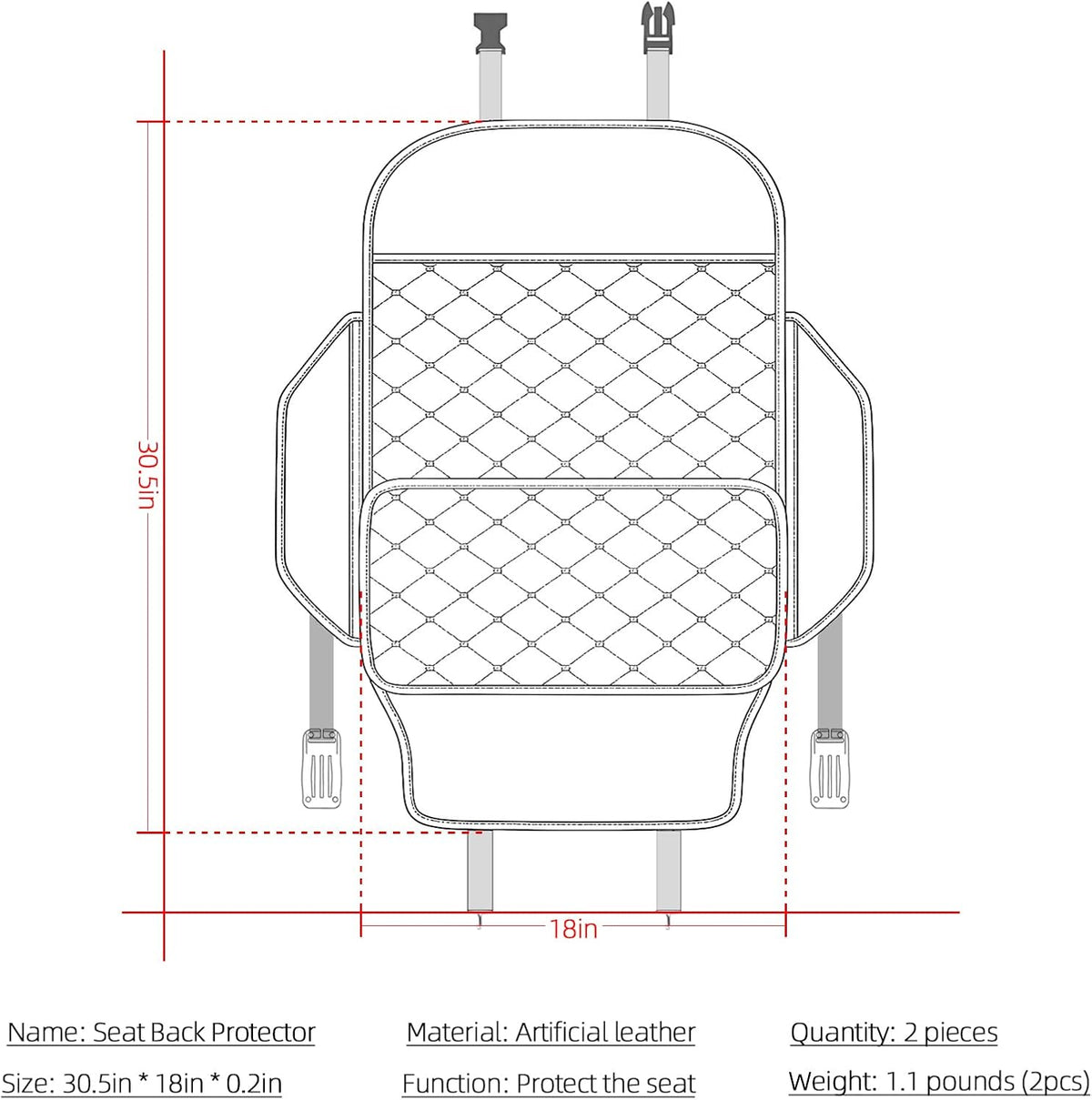 TAIKOO Seat Back Protector,Shields Seat Backs From Kicks and Adds Storage