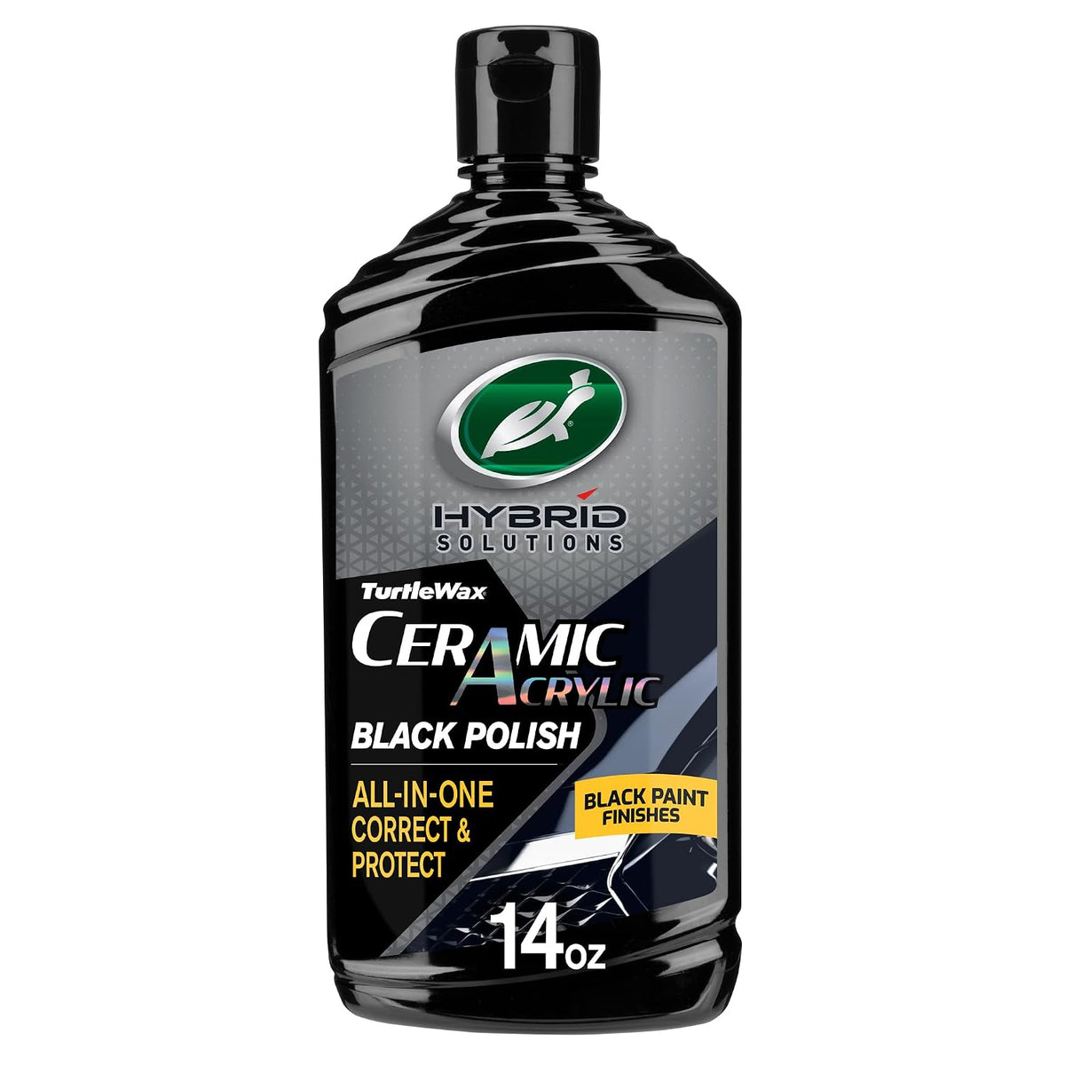 Turtle Wax Hybrid Solutions Ceramic Black Car Polish & Wax, 14 oz. (1 Pack)