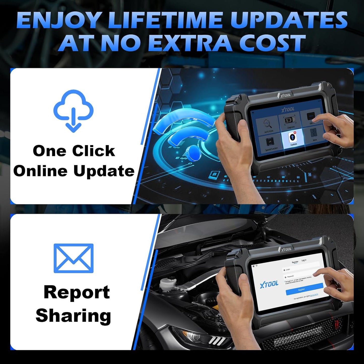 XTOOL D5 OBD2 Scanner Car Code Reader, Engine ABS SRS Transmission Diagnostic Scan Tool with 10 Resets, EPB Service, ABS Bleed, Throttle Relearn, Clear Check Engine Light, Free Update