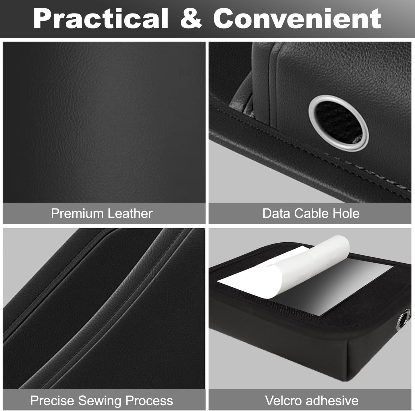 2Pcs Car Side Pocket Organizer, Universal Leather Mini Storage Bag for Cell Phone, Wallet, Key, Glasses, Multifunctional Car Organizer Accessories for Car Seat, Door, Window, Console, 7*4.3*2.2inch