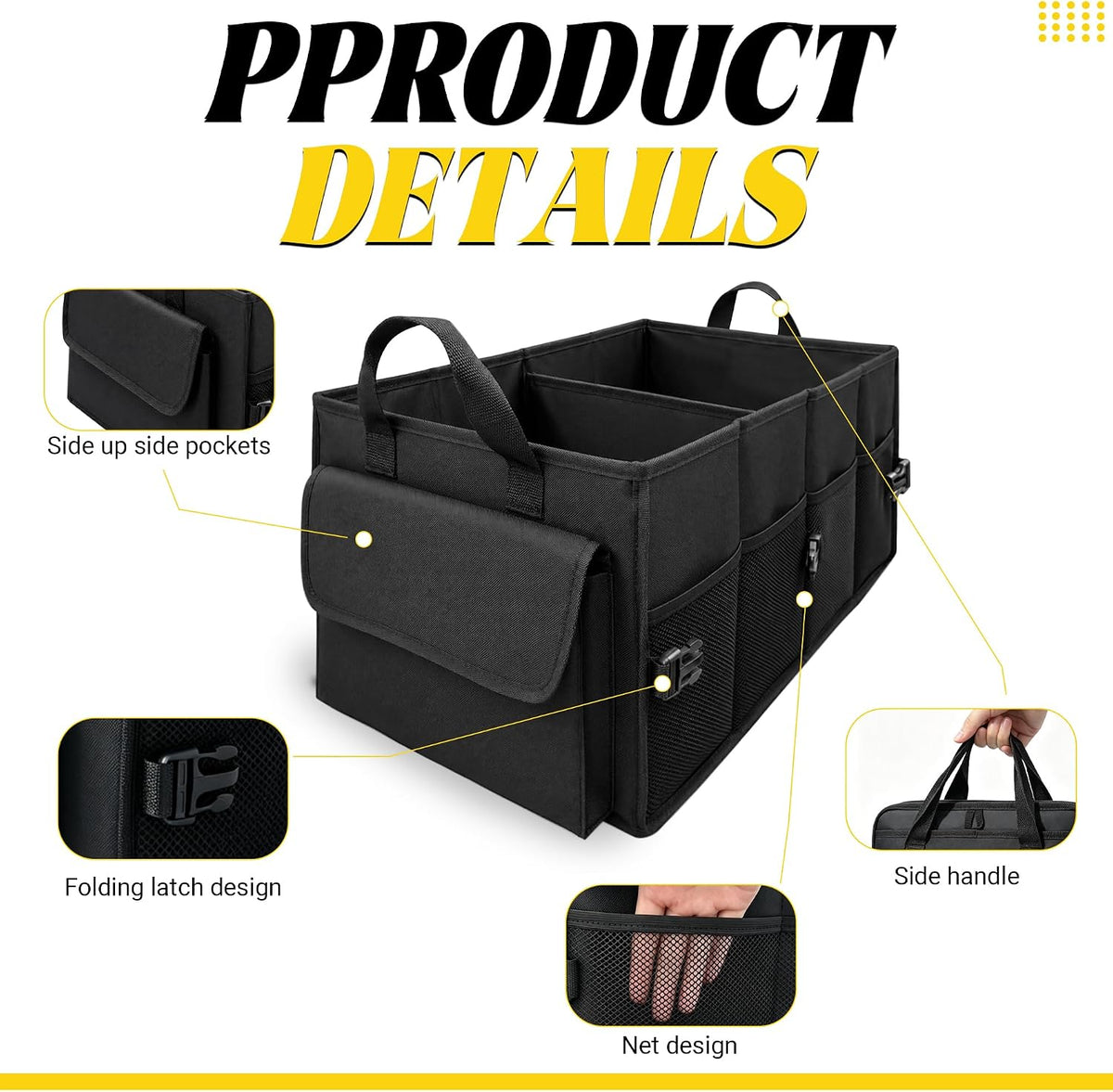 Trunk Organizer, Small Foldable Car Organizer for SUV, Jeep, Sedan