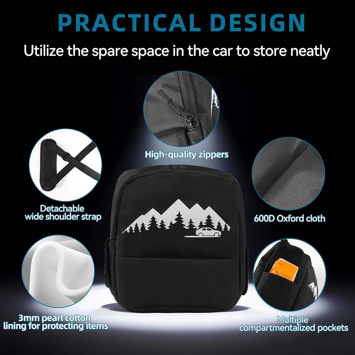 Trunk Organizer Storage Backpack for Toyota RAV4 2019-2025 Pocket Bag