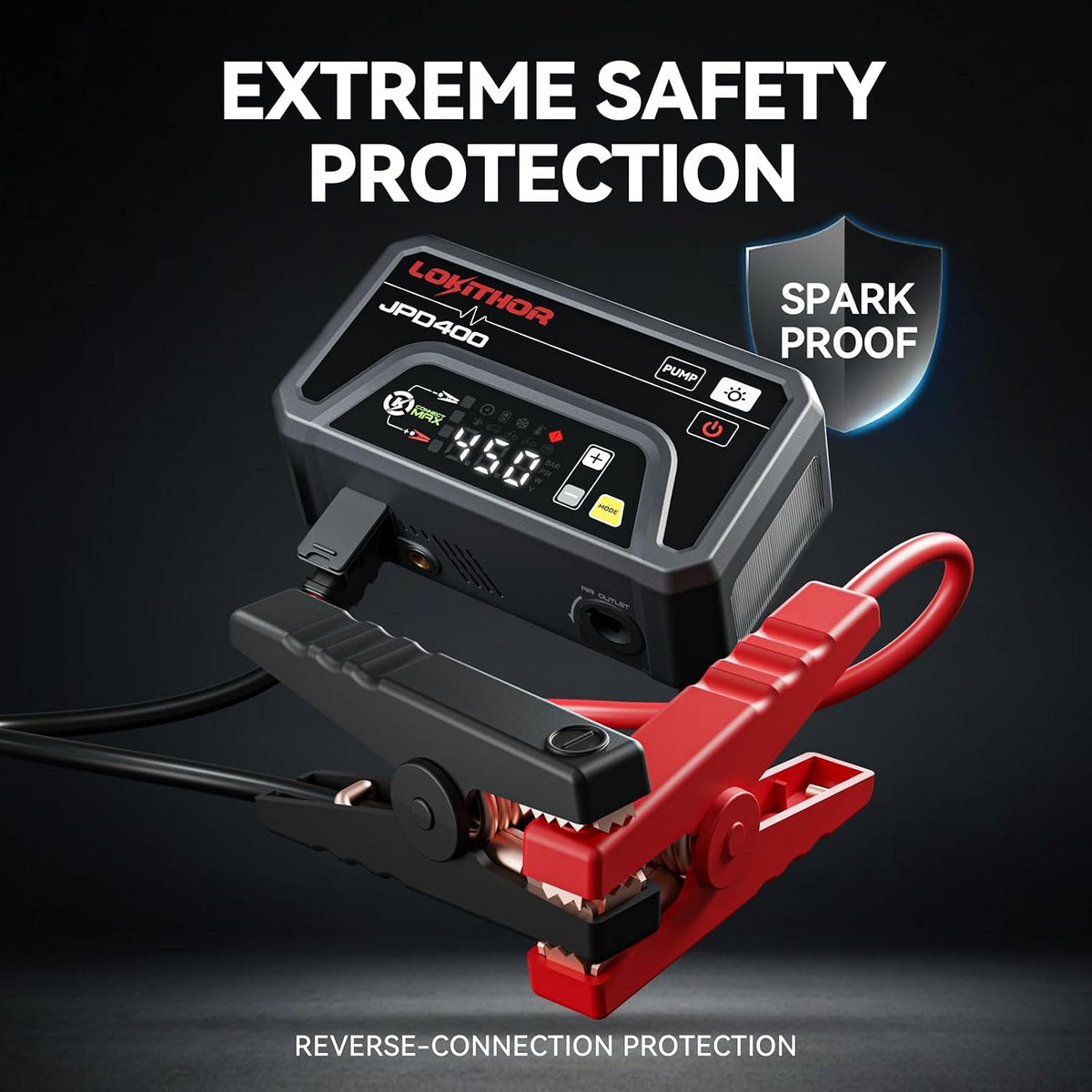 LOKITHOR JPD400 Jump Starter with Air Compressor and Deflator