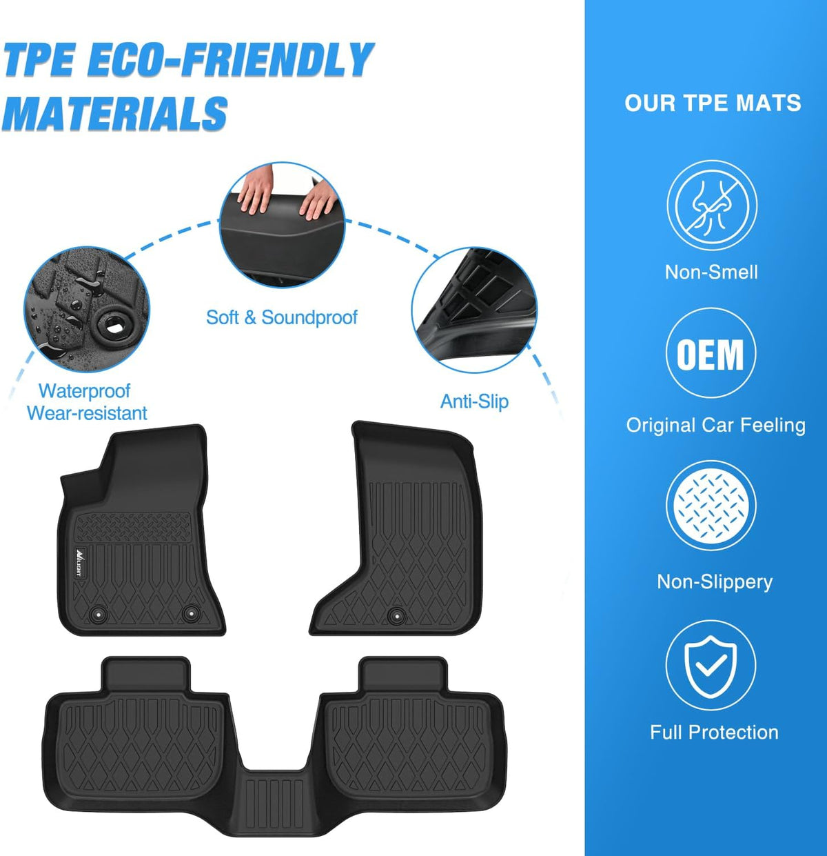 Nilight TPE Floor Mats for Dodge Charger AWD Chrysler 300 AWD