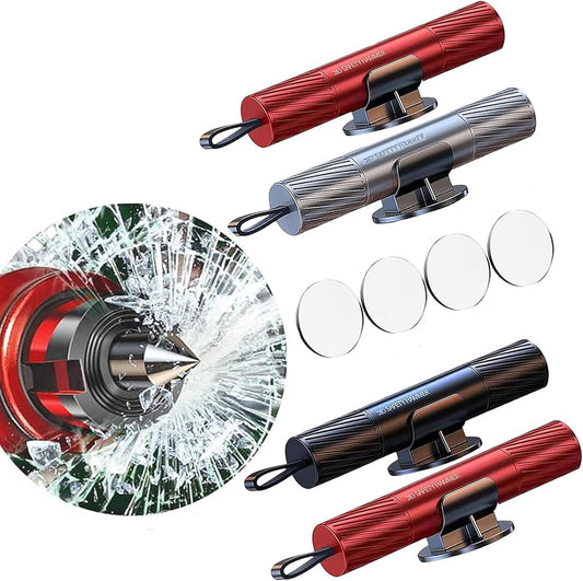 4 Pack 2026 Upgraded Safety Hammer,Safe Hammer Glass Breaker Under Water, Window Breaker Seatbelt Cutter,Emergency Escape Tool,Seatbelt Cutter and Glass Breaker for Cars