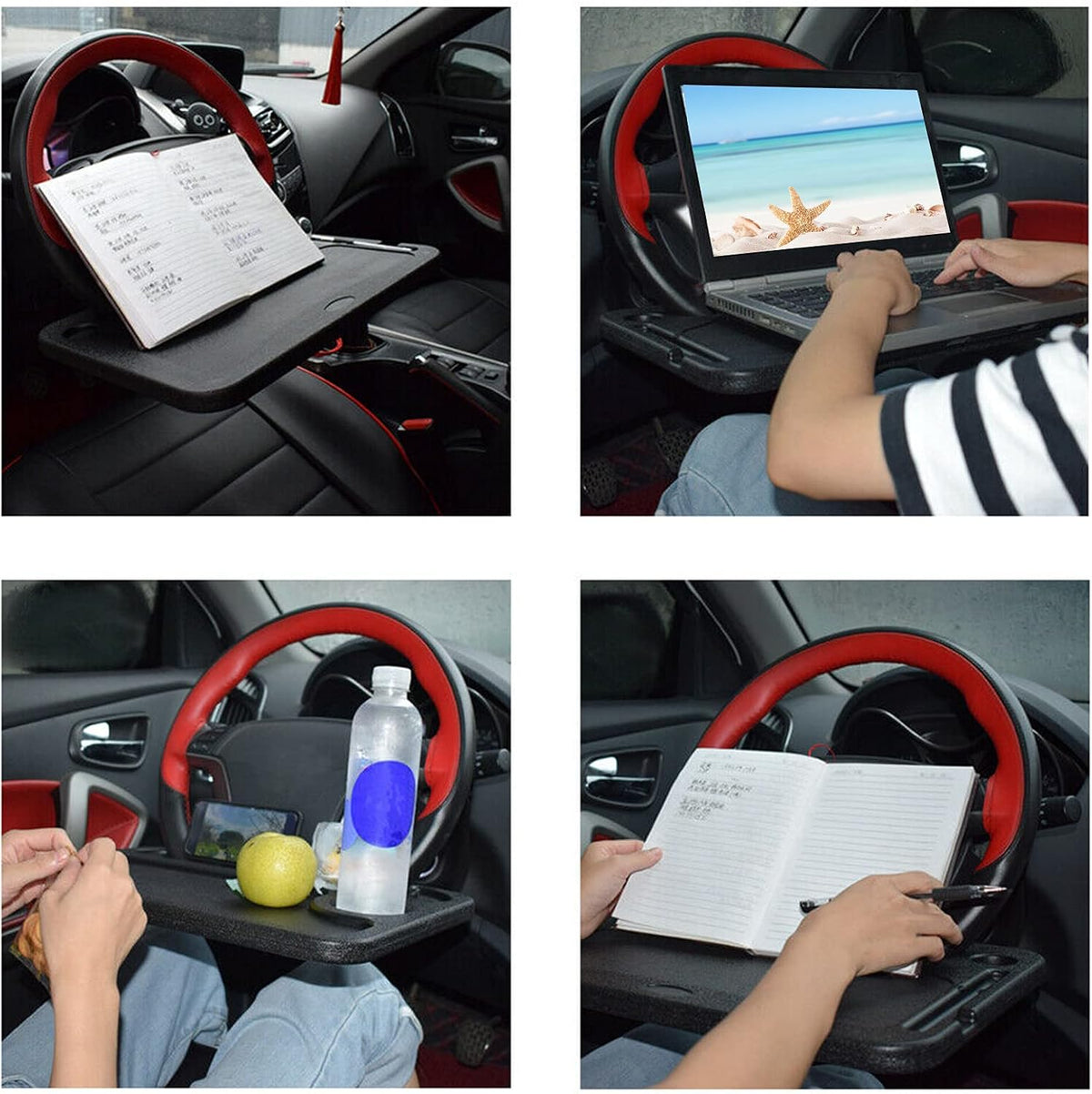 Car Steering Wheel Desk, Car Steering Tablet Holder, Steering Wheel Tray Suitable for Writing and Office