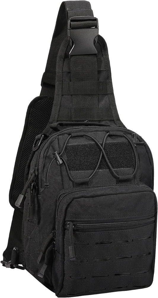 BOMTURN Tactical Backpack-1000D Waterproof Military Backpack/Laser-Cut/CCW Bags Sling Bag Tactical Satchel Shoulder Bag Men