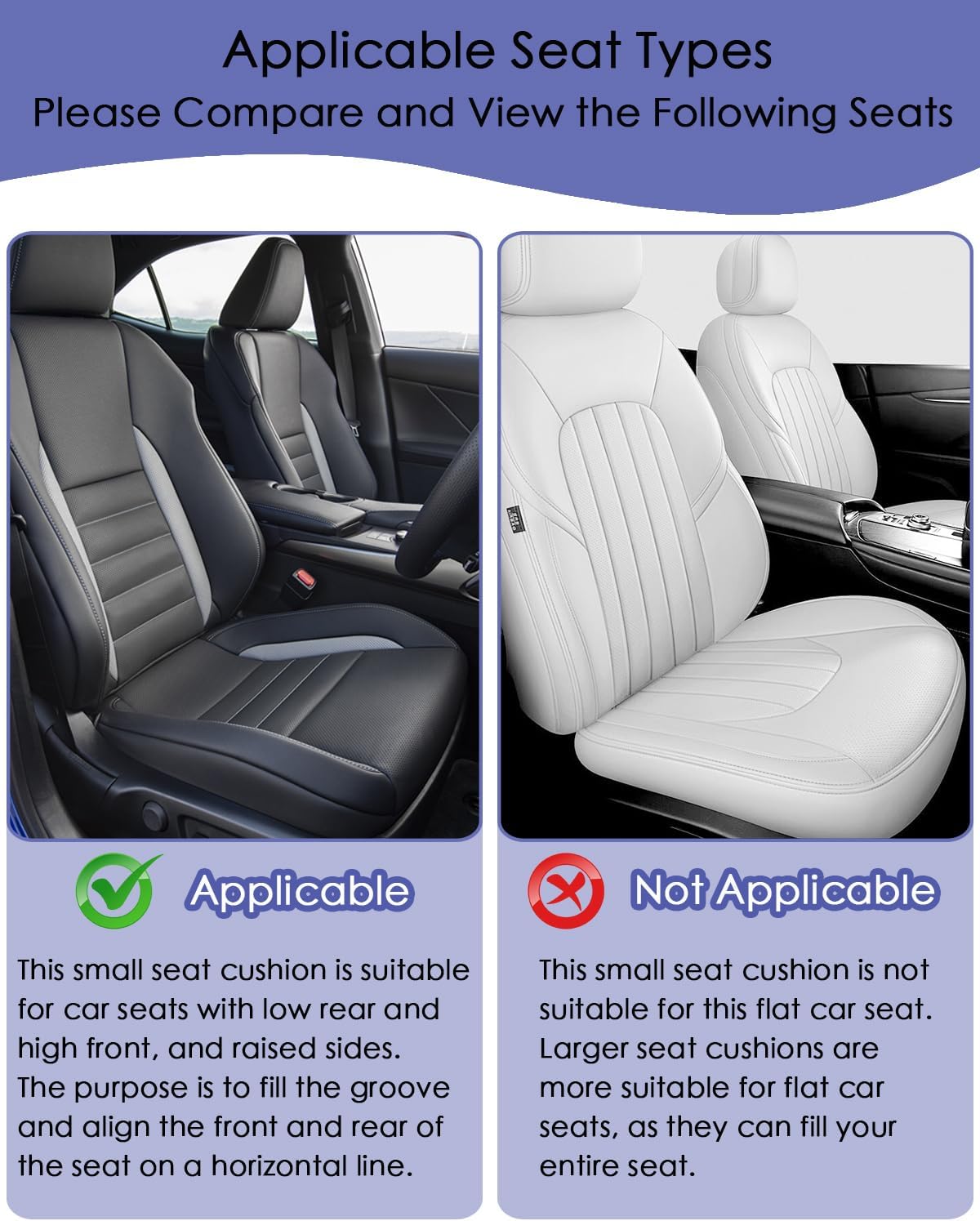 Small Wedge Car Seat Cushion - Memory Foam Car Booster Seat for Adults - Driver Seat Cushions Lumbar Support Pillow for Sciatica & Lower Back Pain Relief - Enhancing Driving Comfort, Apricot