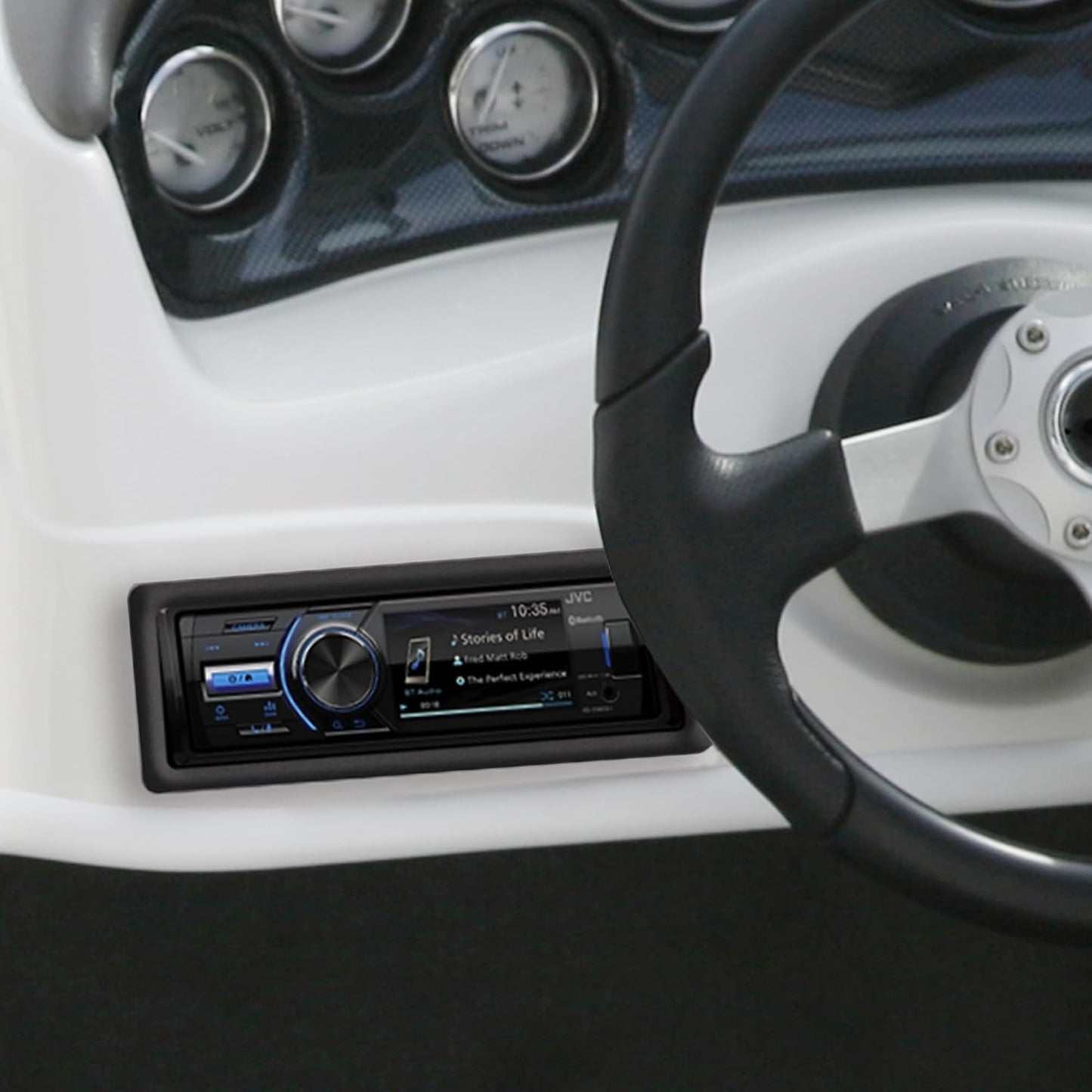 JVC - KD-X560BT - Digital Media Car & Marine Bluetooth Receiver iPhone/Android/USB/AUX Car Stereo with Rear Camera Input
