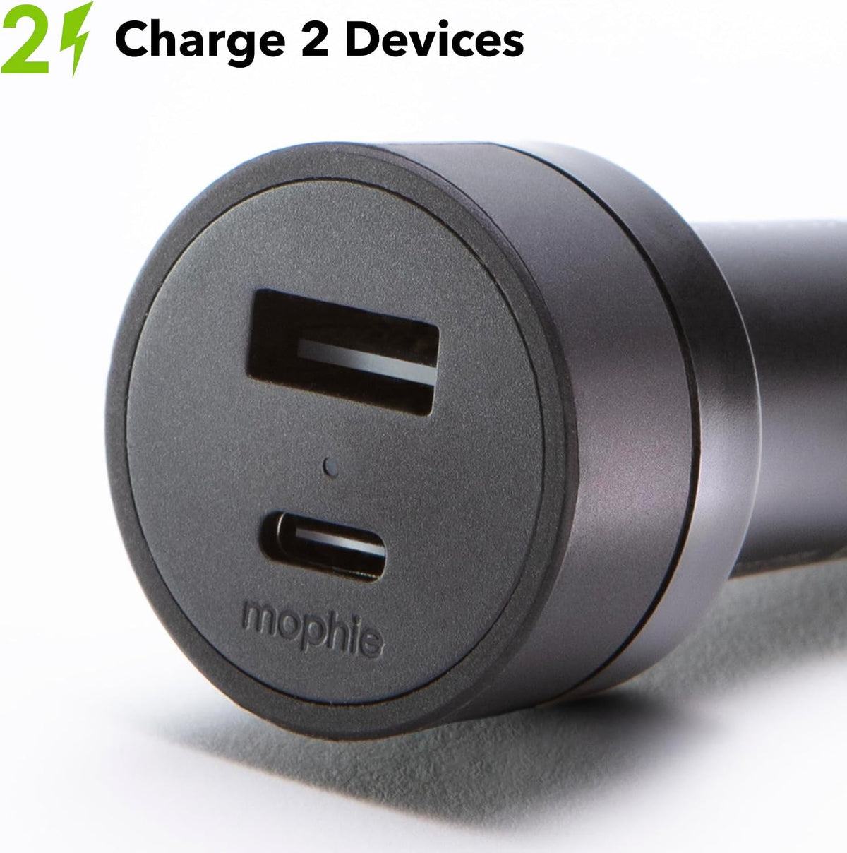Mophie 42W Dual USB-C + USB-A Car Charger, Universal AUX Compatibility