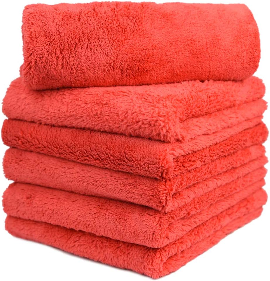 CARCAREZ Microfiber Towels for Cars, Car Drying Wash Detailing Towel with Plush Edgeless Microfiber Cloth (Grey)