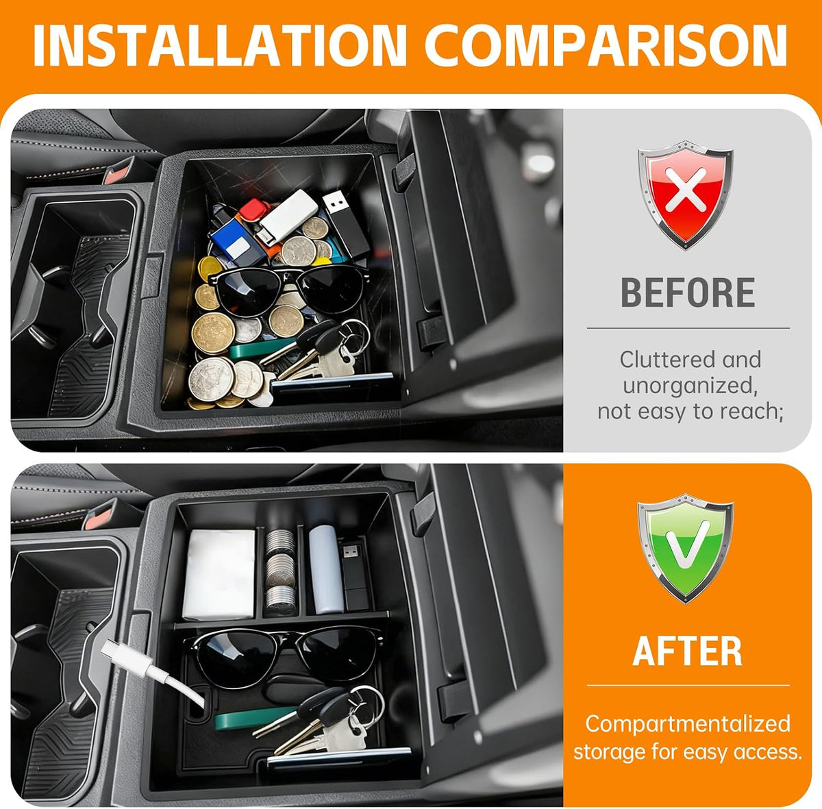 Center Console Organizer Compatible with 2024 2025 2026 Toyota Tacoma(4th Gen) Armrest Storage Box Insert Tray for Tacoma Accessories