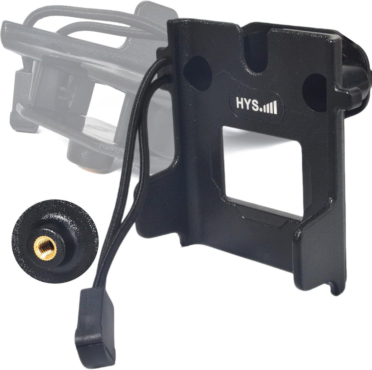 HYS 2 Way Radio Mounting Brackets W/Universal 1/4 Thread for Car & Tripod | Secure, Quick Release Adjustable HT’S Holder for Motorola, Kenwood & ICOM Handheld Radio with Belt Clip Mount Holder
