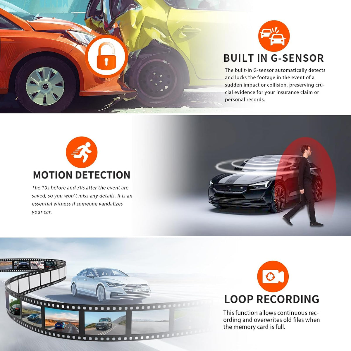 4 Channel Mirror Dash Cam, 360 Dash Camera FHD 1080P Front and Rear 12'' Full Touch Screen, Built-in WiFi, GPS, Parking Monitor, IR Night Vision with Free 128G Card