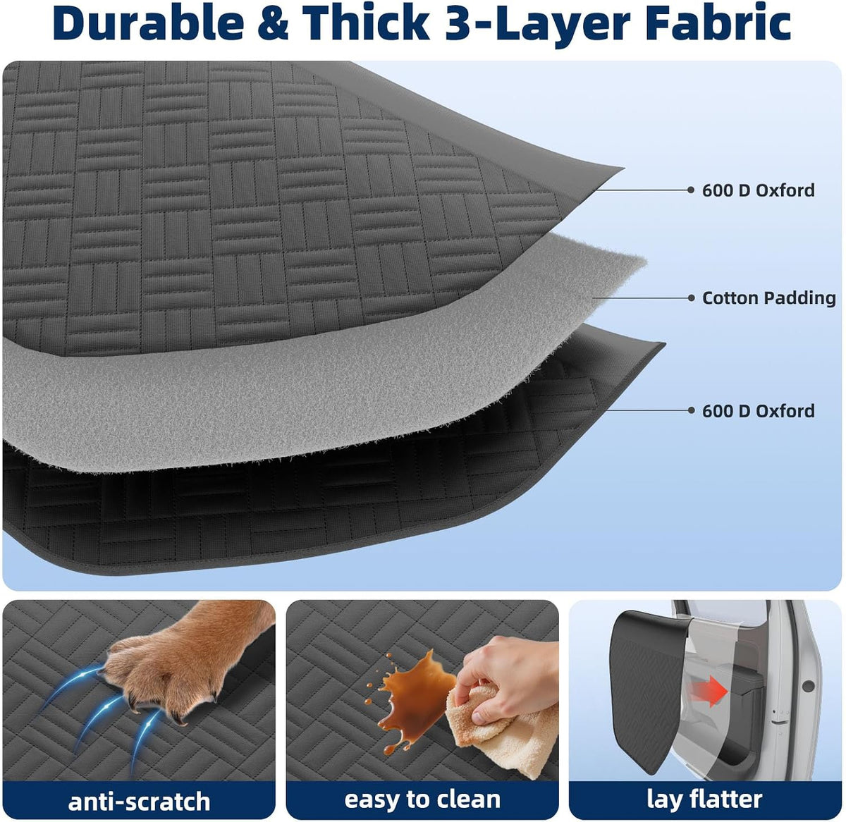 Car Door Protector for Dogs - Heavy Duty Thick Oxford Covers for Car Back Door Protect for Pet Scratching(M)