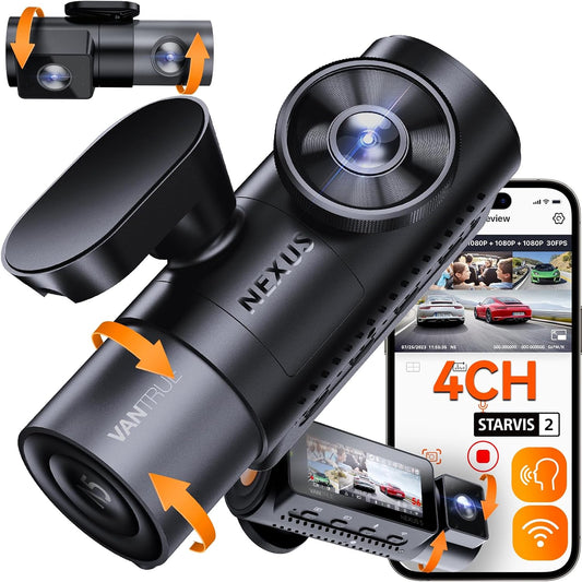 Vantrue N5 4 Channel WiFi 360° All Sides Dash Cam,