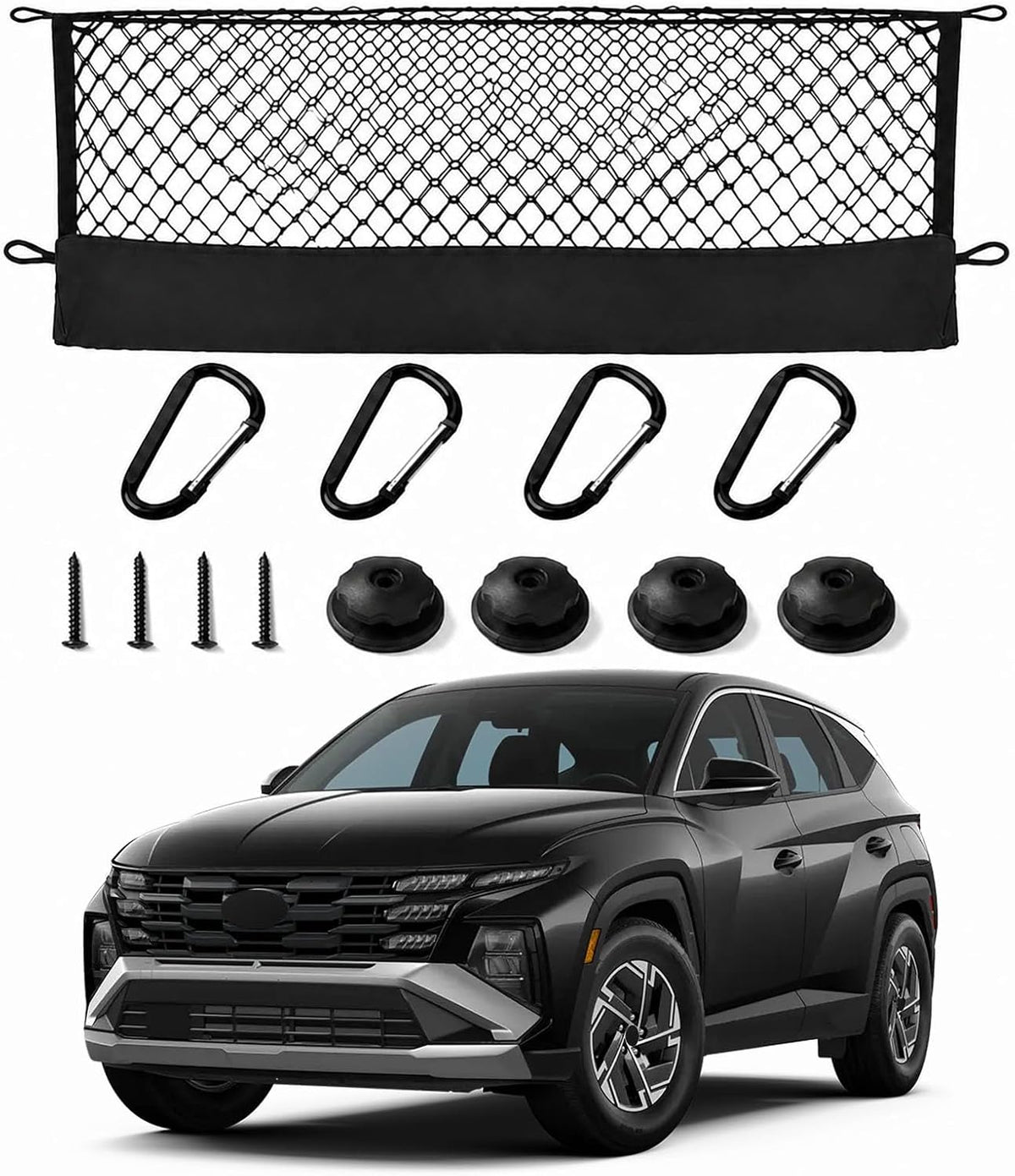 Fit for Mazda CX-5 2013-2026 Envelope Style Rear Tailgate Cargo Net, Custom Fit CX5 Accessories Liftgate Storage Organizer, Heavy Duty Elastic Mesh with Reinforced Carabiners