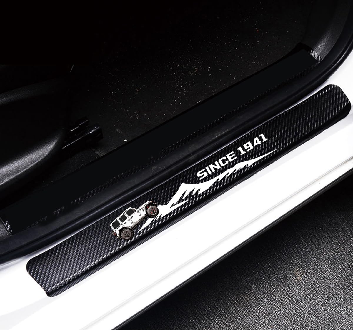 4Pcs Car Door Sill Protector Reflective Sticker for Jeep Wrangler
