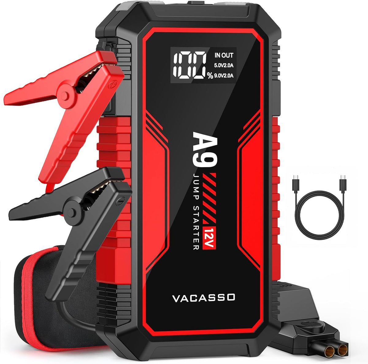 Jump Starter A9 12V 4000A Portable Jumper Starter Red
