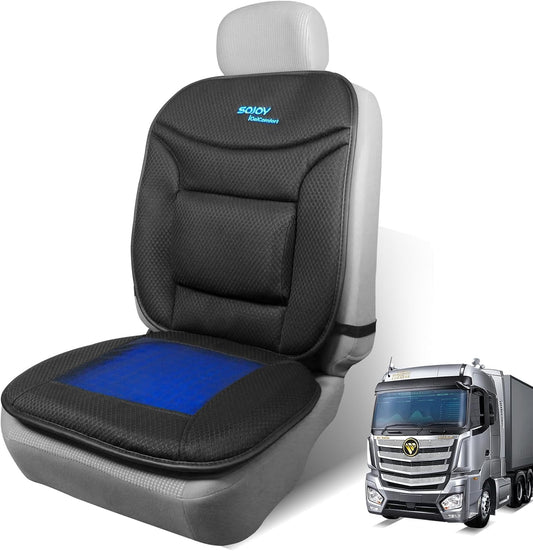 Sojoy Truck Seat Cushion – Gel Memory Foam Seat Pad with Lumbar & Back Support, for Office Chair, Car & Semi-Truck, Pain Relief & All-Day Comfort