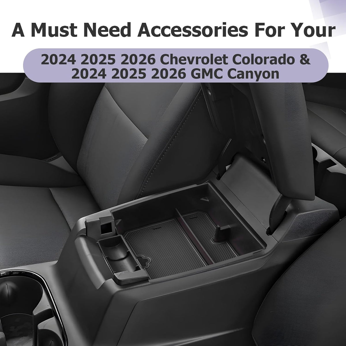 LUWU Center Console Organizer for 2023 2024 2025 2026 Chevrolet Colorado & GMC Canyon Accessories Armrest Console Storage Box Glove Organizer Tray ABS Material for Canyon Interior Accessories (Black)