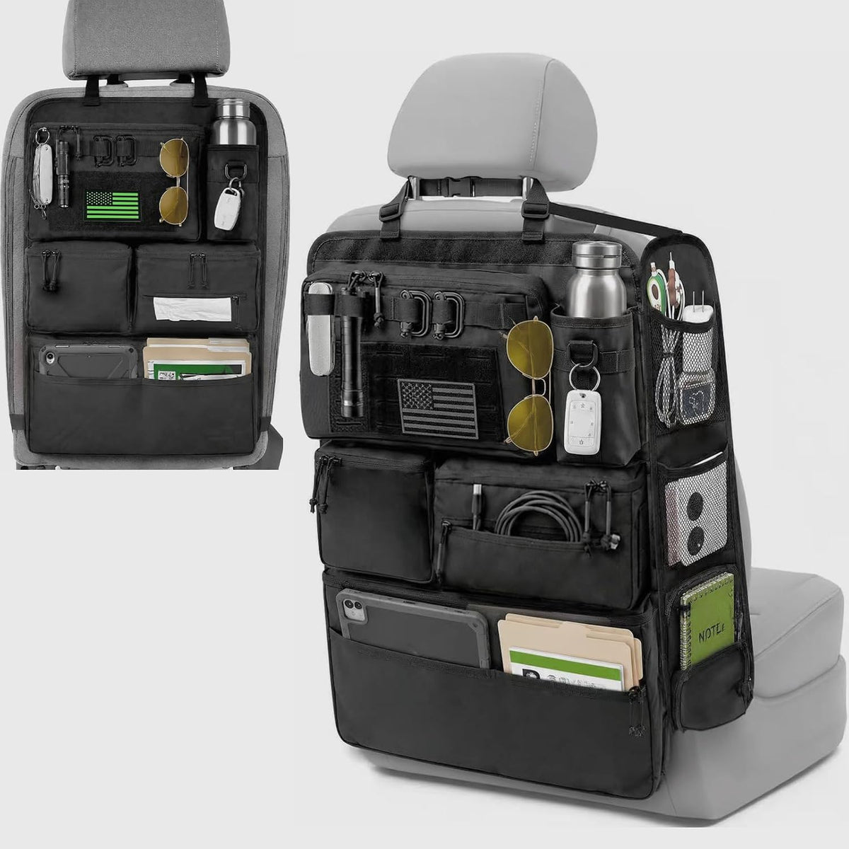 2-Pc Set All in One Car Seat Back Organizer Fit Most Cars SUV Trucks Jeeps